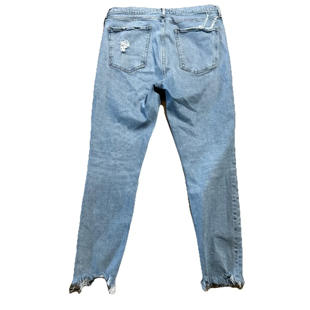 Agolde Nico Hi Rise Slim‎ Women's 31 Distressed Button Fly Jeans Raw Hem